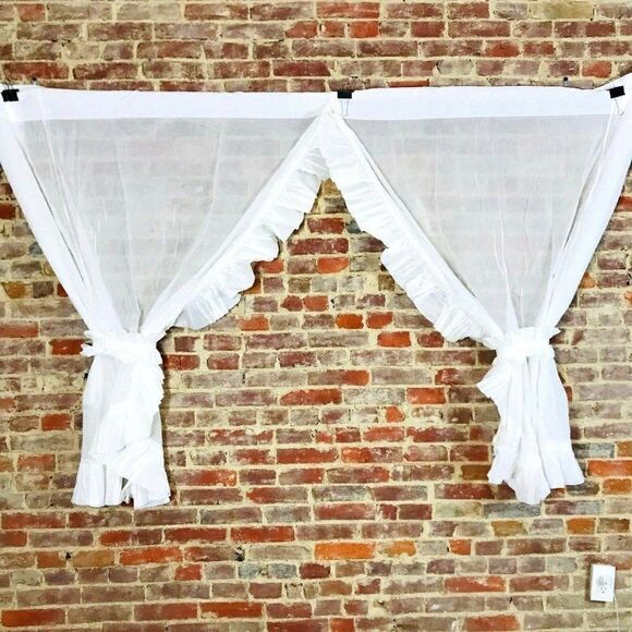 Curtain Lace Panel Semi Sheer Country 69x61” VTG - Picture 1 of 4